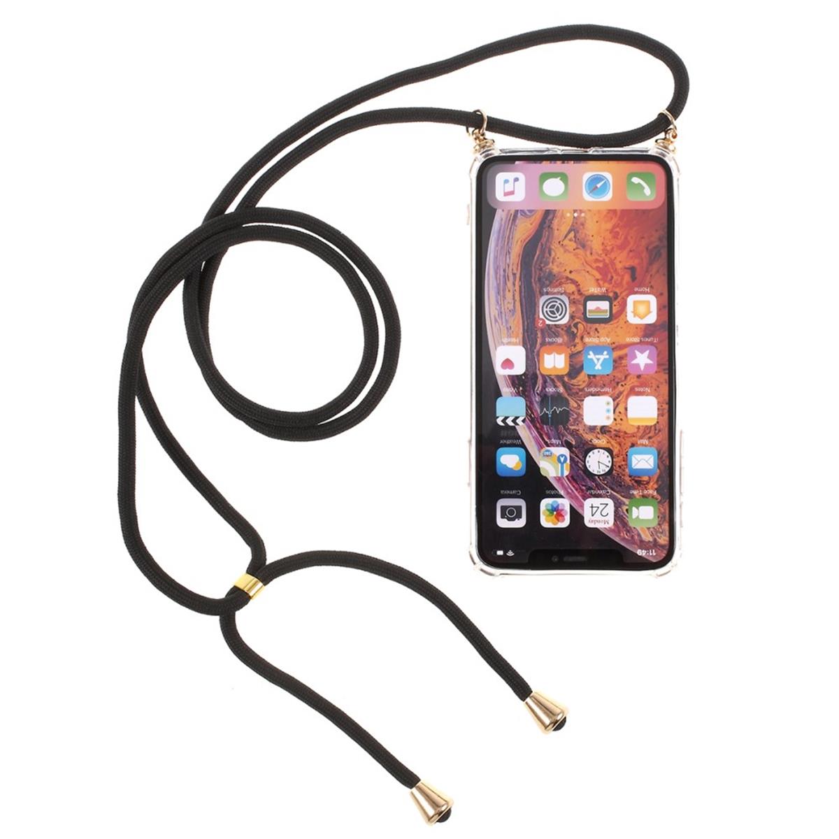 Hülle für Apple iPhone X/Xs Handyhülle mit Handykette Band Schnur Hybrid Case Cover Klar