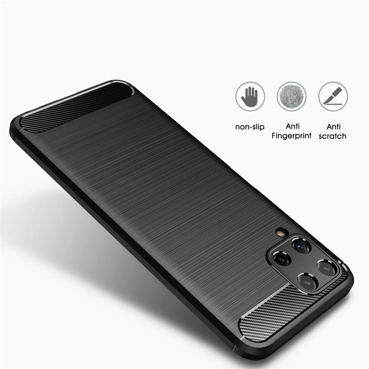 Hülle für Samsung Galaxy A22 4G Handyhülle Silikon Case Handy Cover Carbonfarben