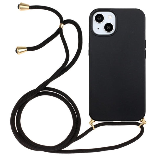 Hülle für Apple iPhone 14 Handyhülle Silikon Case Handykette Cover Band Schwarz