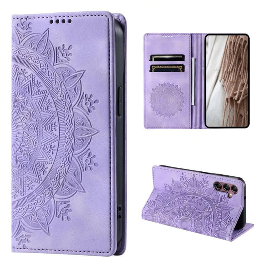 Hülle für Samsung Galaxy A55 5G Handyhülle Flip Case Cover Tasche Mandala Lila