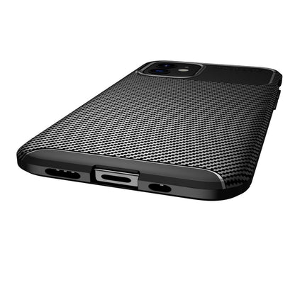 Hülle für Apple iPhone 12 / iPhone 12 Pro Handyhülle Silikon Case Carbonfarben