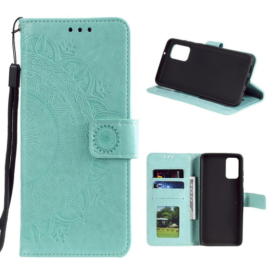 Hülle für Samsung Galaxy M51 Handyhülle Flip Case Cover Schutzhülle Tasche Mandala Grün