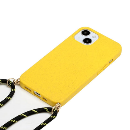 Hülle für Apple iPhone 14 Plus Handyhülle Silikon Case Handykette Band Gelb