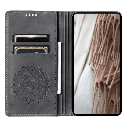 Hülle für Samsung Galaxy A55 5G Handyhülle Flip Case Cover Tasche Mandala Grau