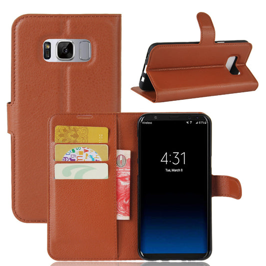 Hülle für Samsung Galaxy S8 Flip Case Handyhülle Schutz Tasche Braun