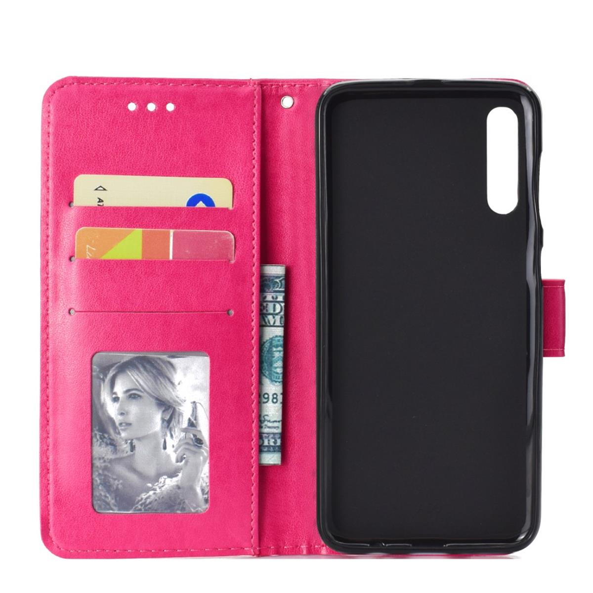 Hülle für Samsung Galaxy A50/A30s Handyhülle Flip Case Schutzhülle Cover Etui Mandala Pink