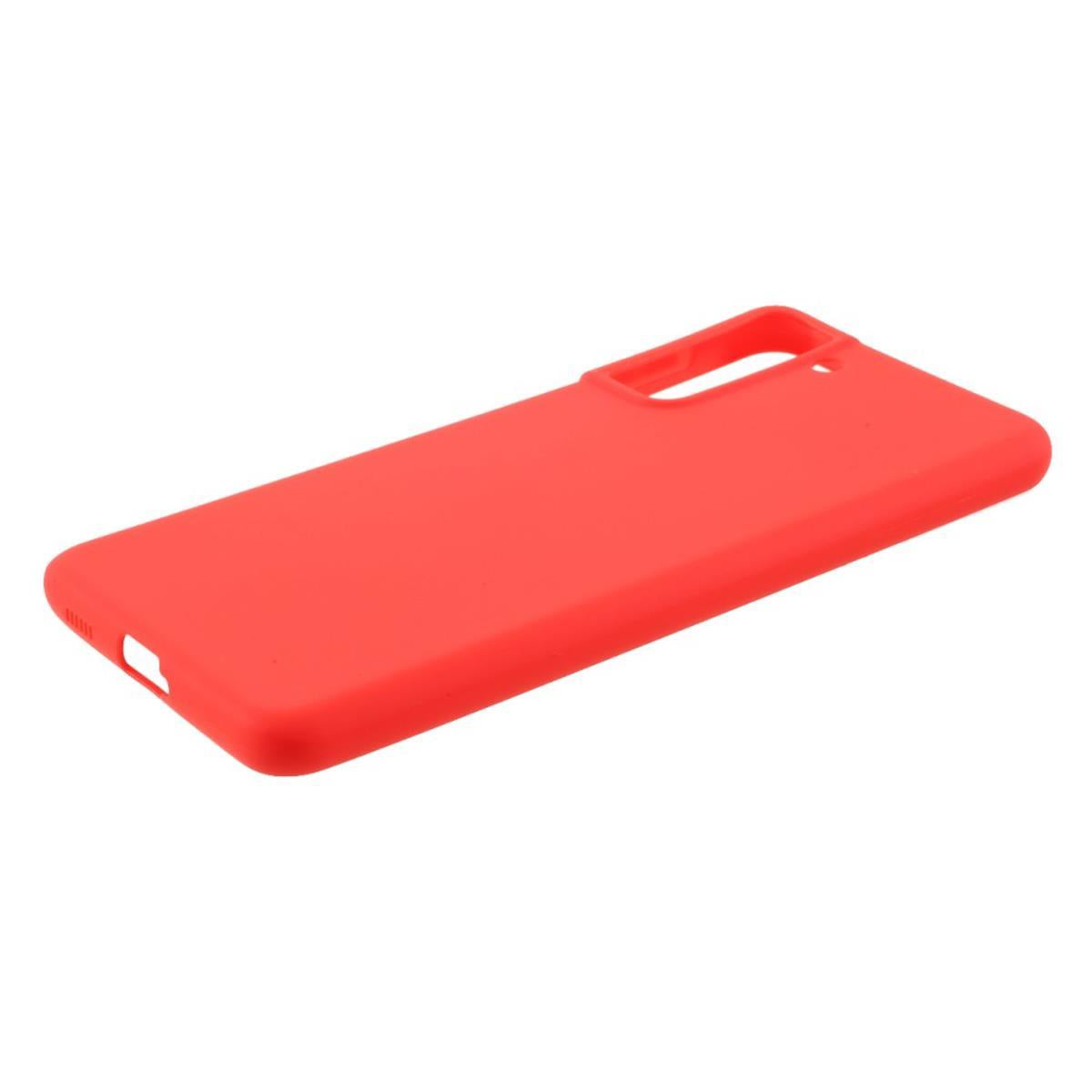 Hülle für Samsung Galaxy S21+ (Plus) Handyhülle Silikon Case Cover Schutzhülle Matt Rot