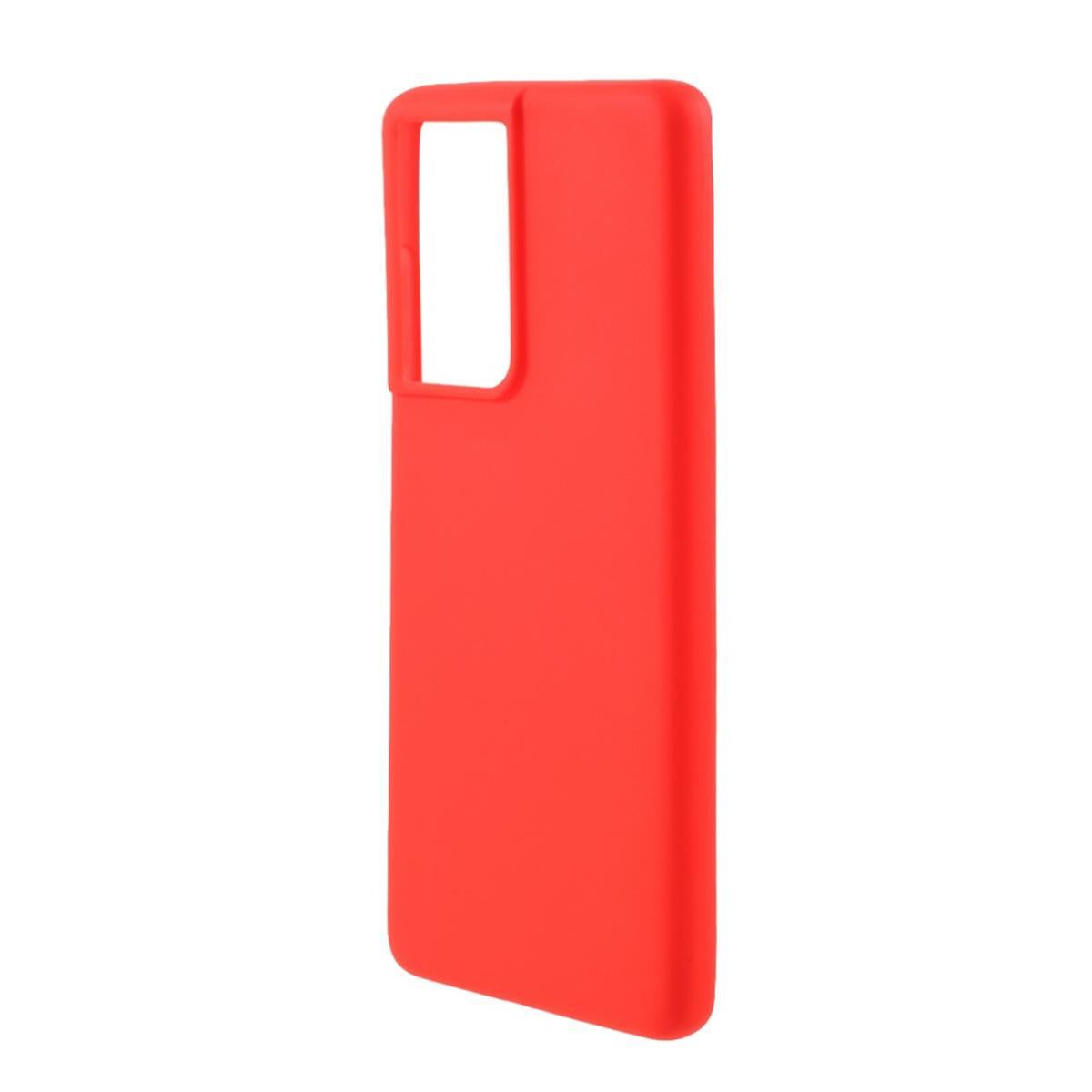 Hülle für Samsung Galaxy S21 Ultra 5G Handyhülle Silikon Case Cover Schutzhülle Matt Rot
