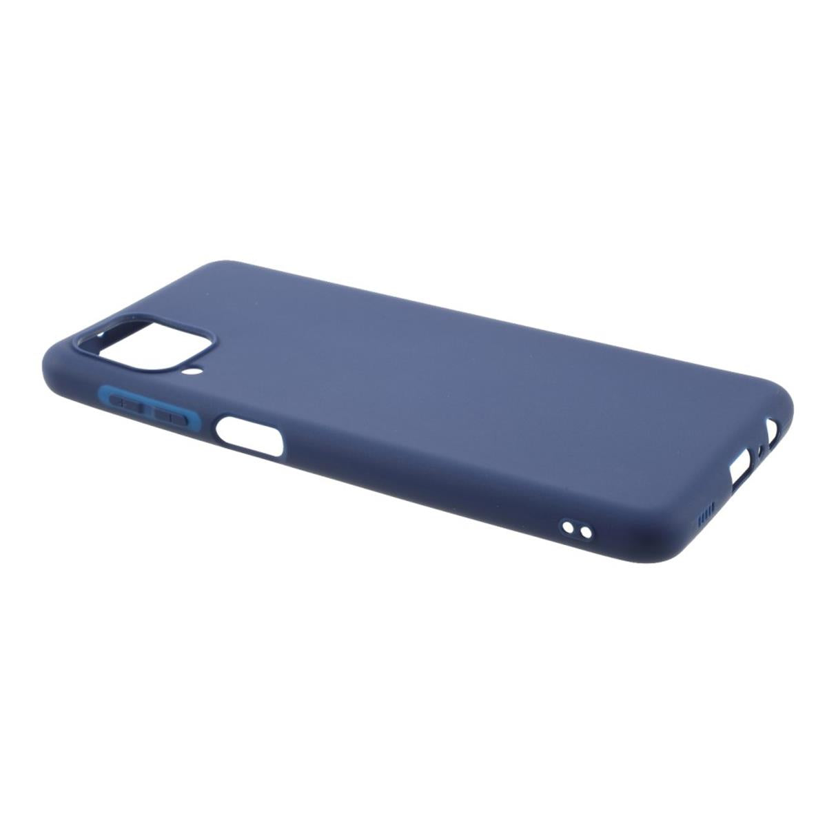 Hülle für Samsung Galaxy A12/M12 Handyhülle Silikon Case Cover Bumper Matt Blau