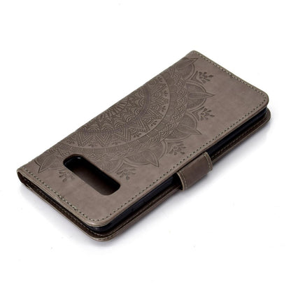 Hülle für Samsung Galaxy S10 Handyhülle Flip Case Cover Handytasche Mandala Grau