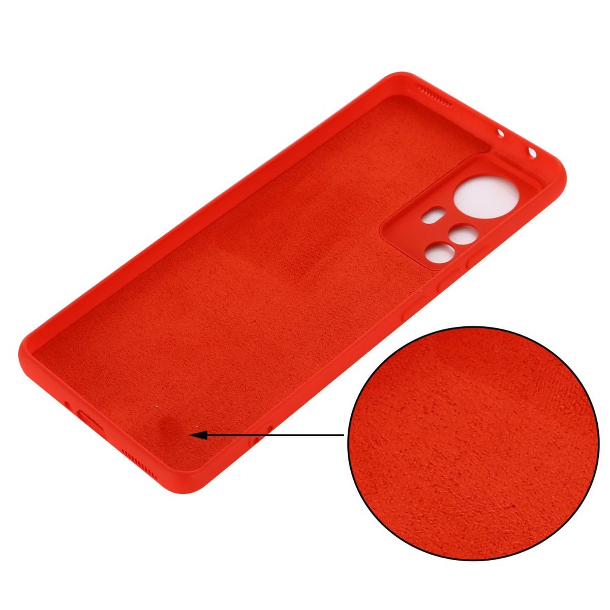 Hülle für Xiaomi 12 Pro Handy Case Silikon Cover Bumper Schutzhülle Matt Rot