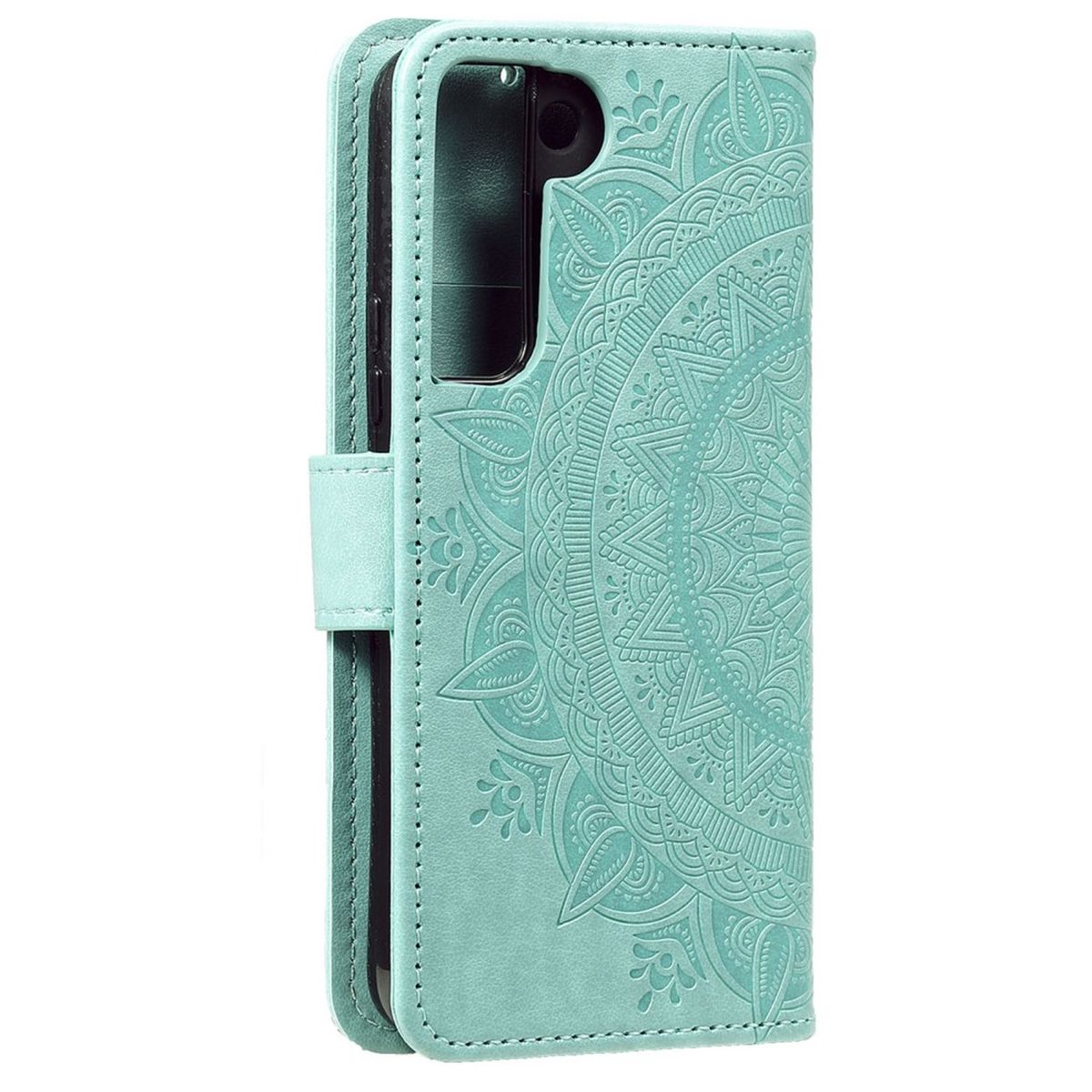 Hülle für Samsung Galaxy S22+ (Plus) Handyhülle Flip Case Cover Mandala Grün