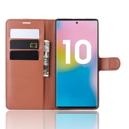 Hülle für Samsung Galaxy Note10+ (5G) Handyhülle Flip Case Etui Cover Braun