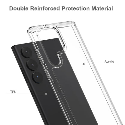 Hülle für Samsung Galaxy S23 Ultra Handy Case Hybrid Silikon Bumper Cover Klar