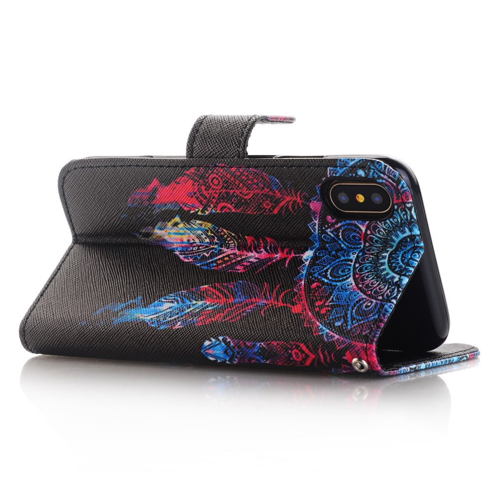 Hülle für Apple iPhone Xs / iPhone X Handyhülle Flip Cover Case Etui Traumfänger