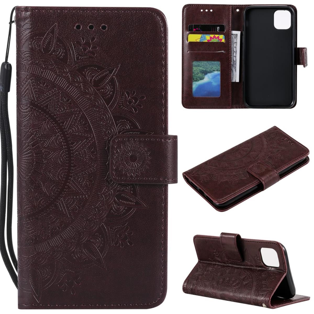 Hülle für Samsung Galaxy A22 5G Handyhülle Flip Case Cover Tasche Mandala Braun