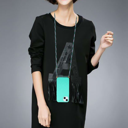 Hülle für Apple iPhone 14 Plus Handyhülle Silikon Case Kette Cover Band Grün