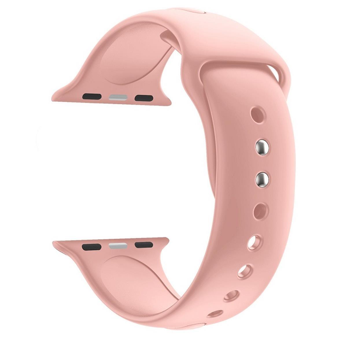 Sportarmband für Apple Watch 41/40/38mm Silikon Armband Series 8/7/6/SE/5/4 Rosa