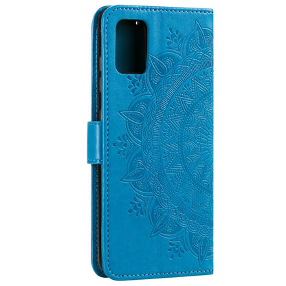 Hülle für Samsung Galaxy A51 Handyhülle Flip Case Schutzhülle Cover Mandala Blau