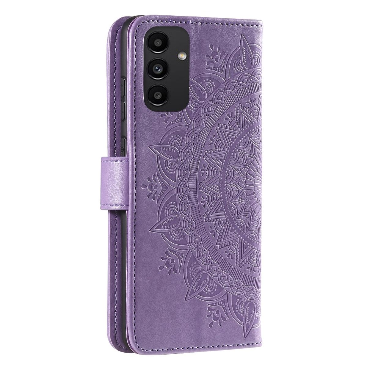 Hülle für Samsung Galaxy A13 5G/A04s Handyhülle Flipcase Cover Etui Mandala Lila