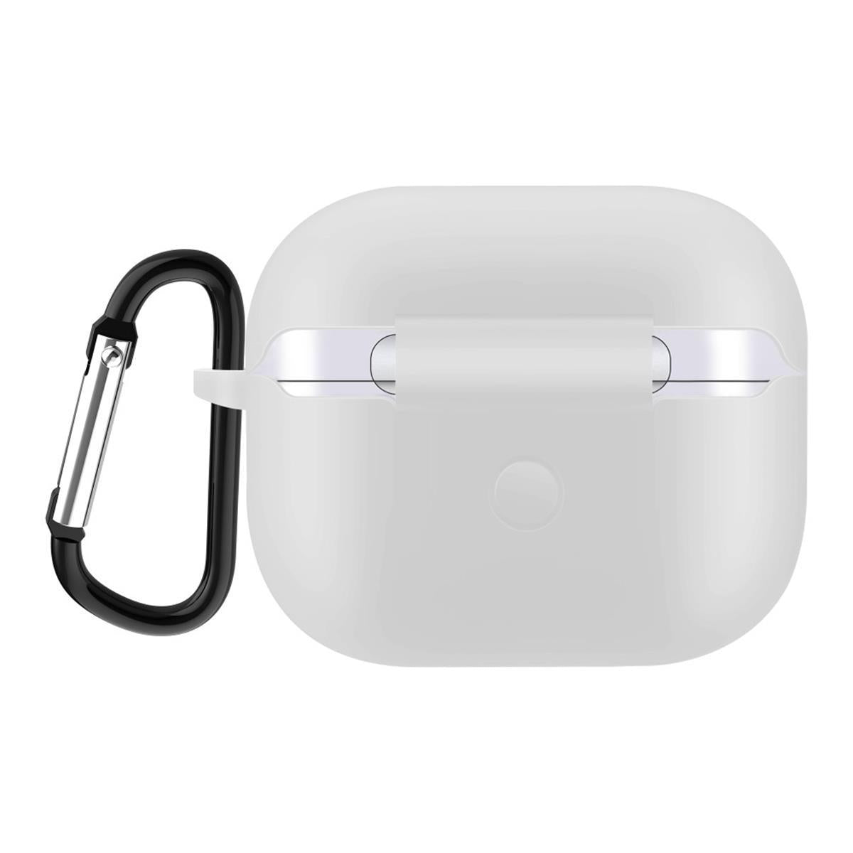 Hülle für Apple AirPods 3 Silikon Case Cover Etui Bumper Schutzhülle Tasche Weiß