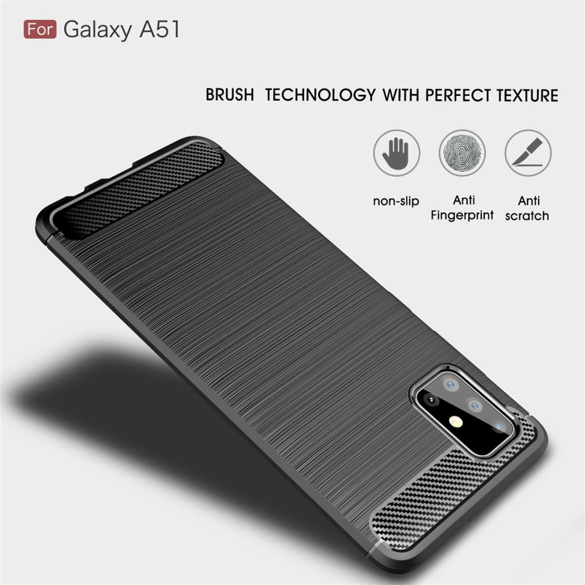 Hülle für Samsung Galaxy A51 Handyhülle Silikon Case Schutzhülle Carbon Farben