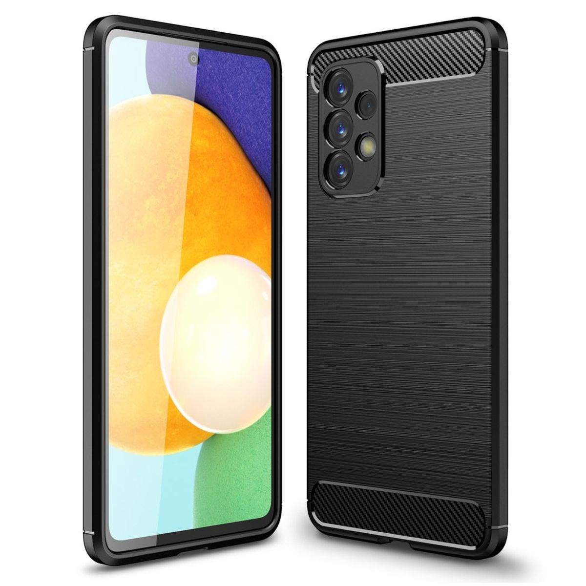 Hülle für Samsung Galaxy A53 5G Handyhülle Silikon Case Cover Carbonfarben