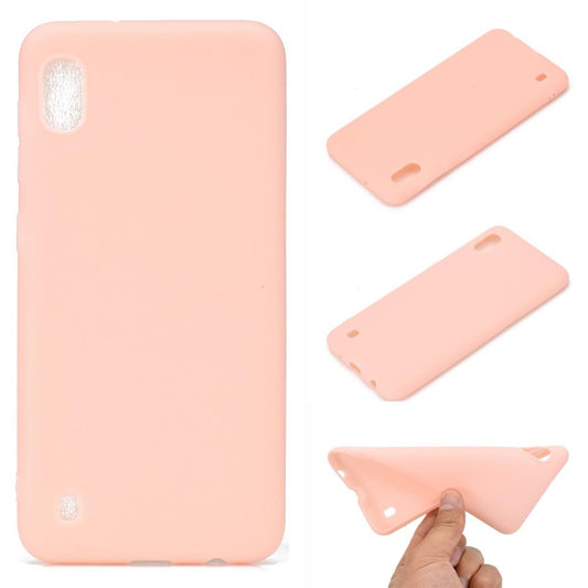 Hülle für Samsung Galaxy A10 Silikon Cover Bumper Schutzhülle Case matt Rosa