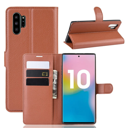 Hülle für Samsung Galaxy Note10+ (5G) Handyhülle Flip Case Etui Cover Braun