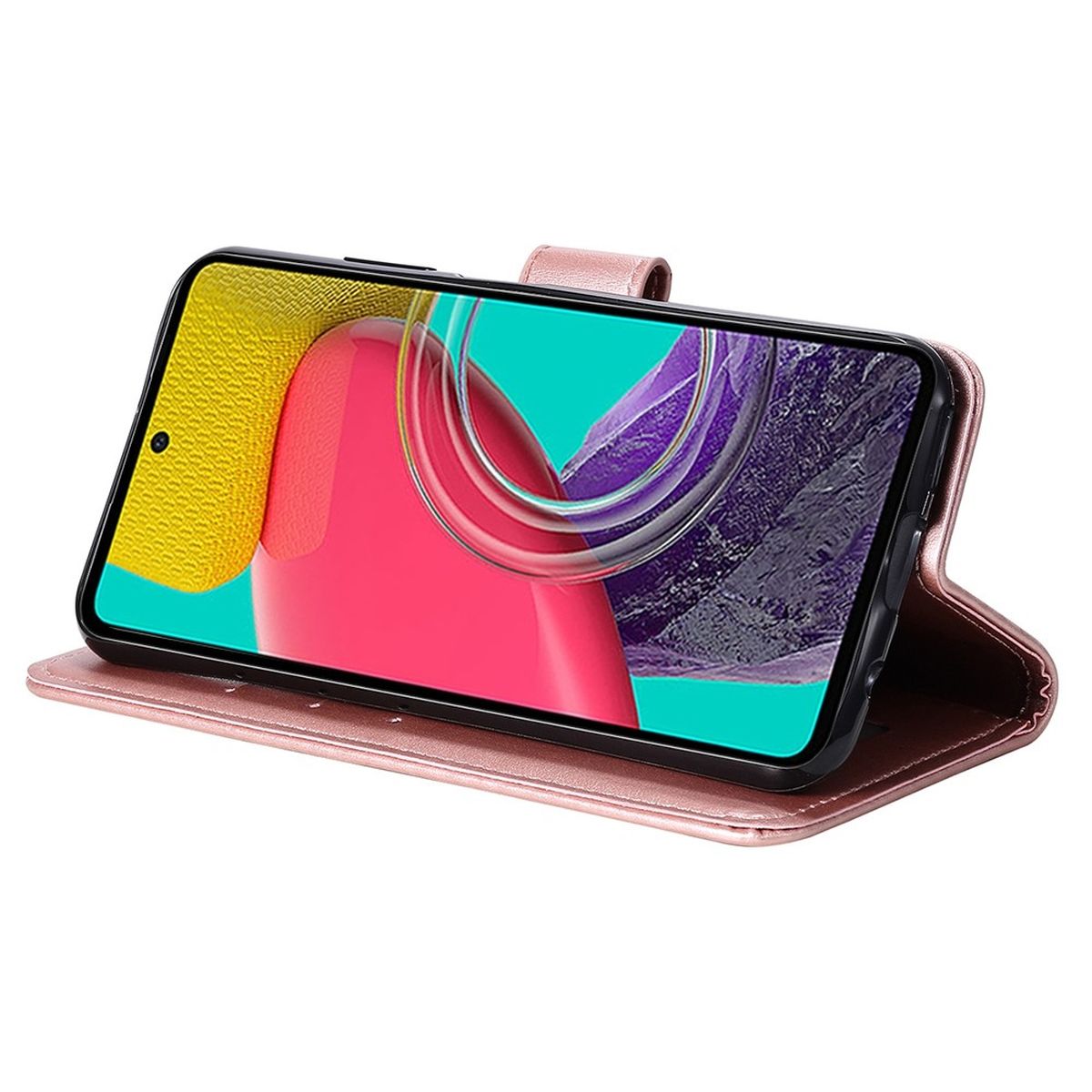 Hülle für Samsung Galaxy M53 5G Handyhülle Flip Case Cover Etui Mandala Rosegold