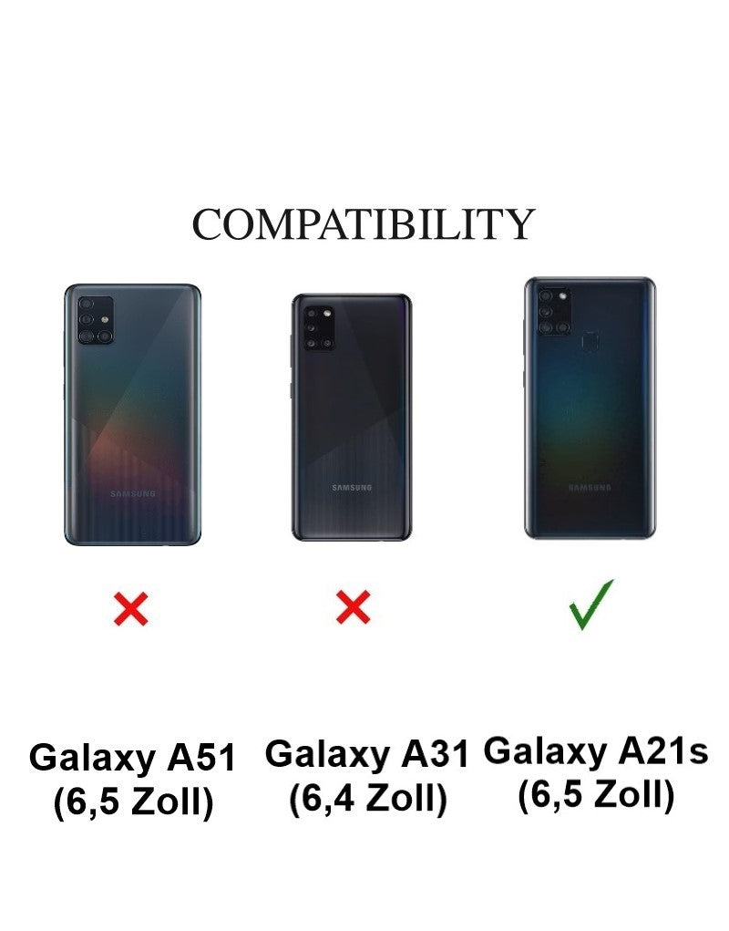 Hülle für Samsung Galaxy A21s Handyhülle Band Handykette Kordel Bumper klar