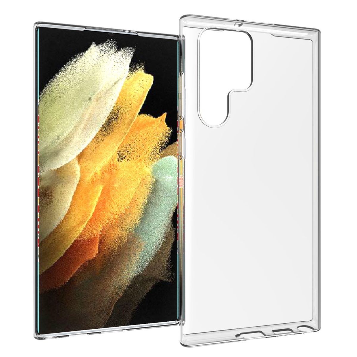 Hülle für Samsung Galaxy S22 Ultra Handyhülle Silikon Cover Case Bumper klar