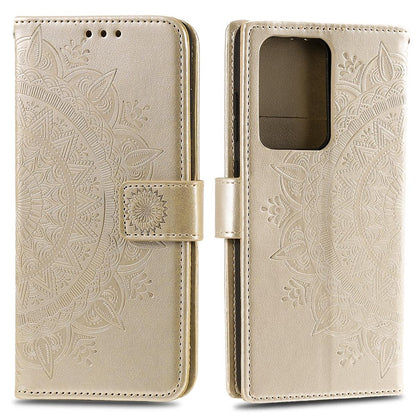 Hülle für Samsung Galaxy S20 Ultra Handyhülle Flip Case Schutzhülle Mandala Gold