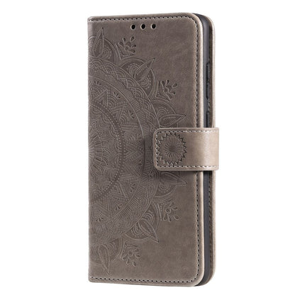 Hülle für Samsung Galaxy A13 4G Handyhülle Flip Case Cover Tasche Mandala Grau