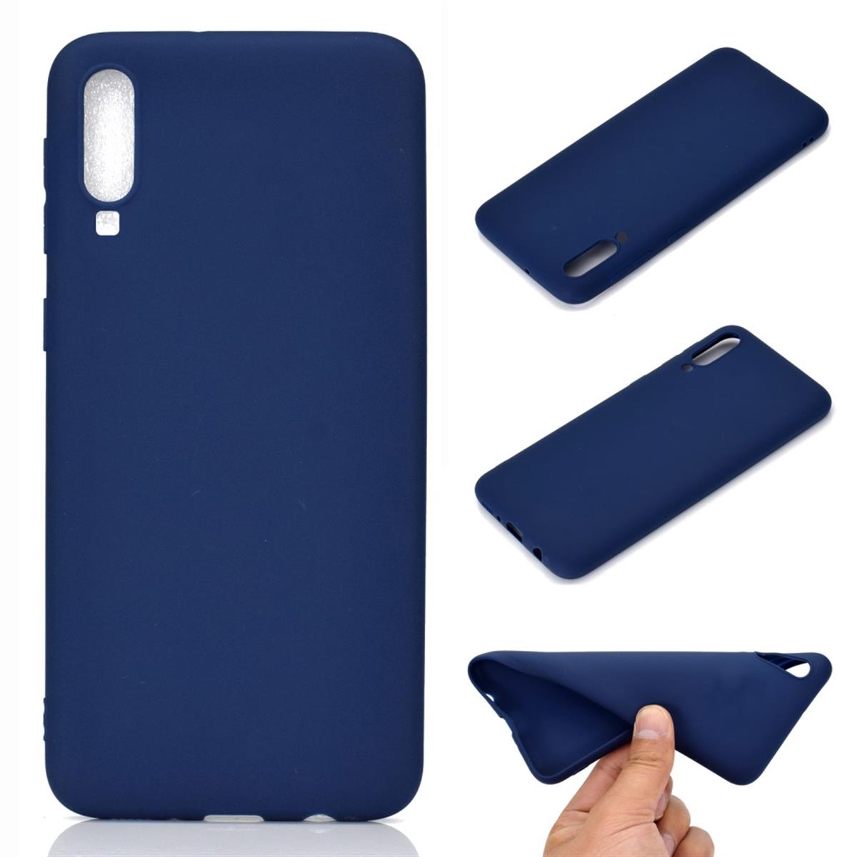 Hülle für Samsung Galaxy A70 Handyhülle Silikon Case Schutzhülle Cover matt Blau