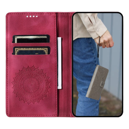 Hülle für Samsung Galaxy S24 Handyhülle Flip Case Cover Tasche Etui Mandala Rot