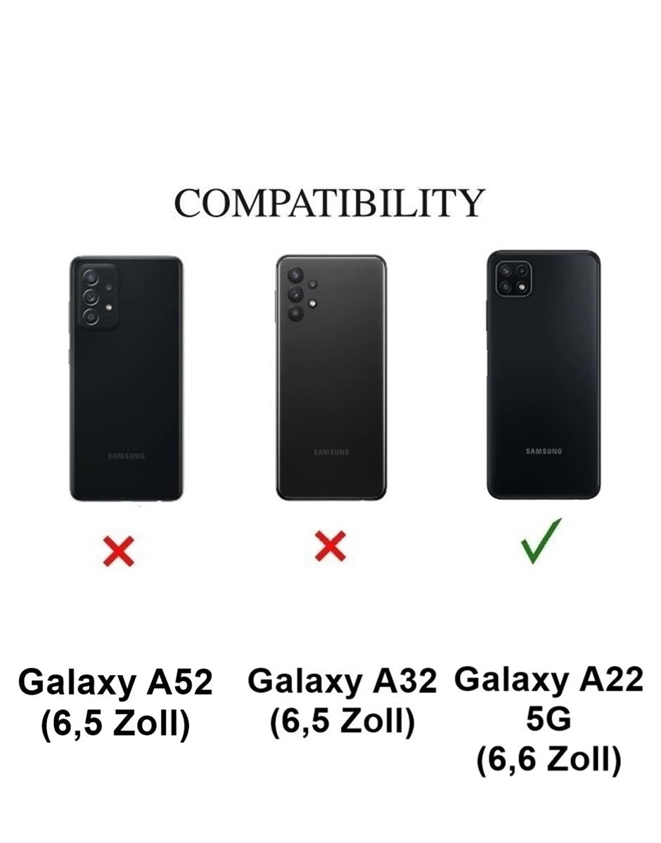 Hülle für Samsung Galaxy A22 5G Handyhülle Silikon Case Cover Etui Matt Schwarz