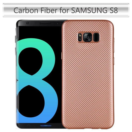 Hülle für Samsung Galaxy S8 Plus Handyhülle Silikon Case Carbon Design Rosegold