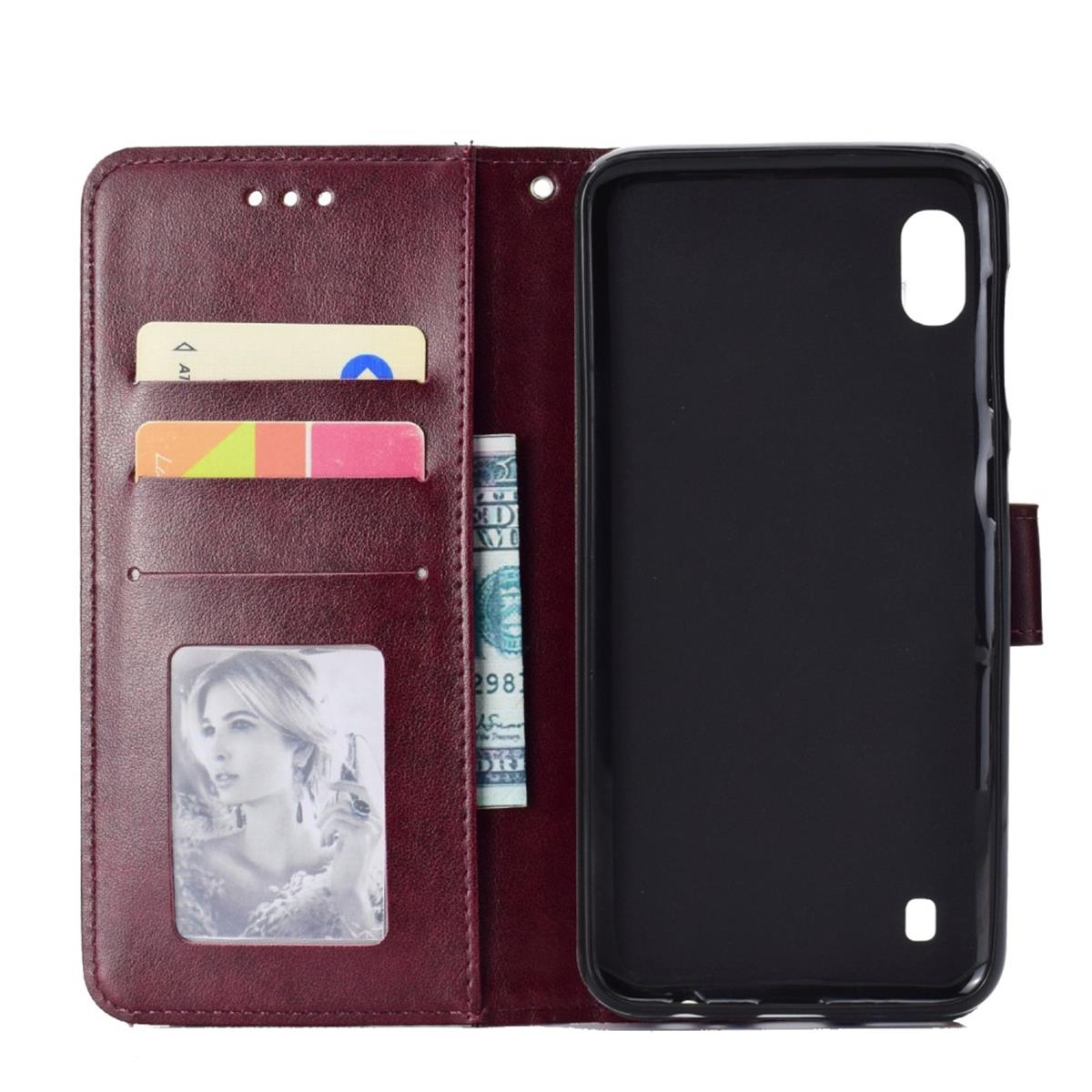 Hülle für Samsung Galaxy A10 Handyhülle Schutz Tasche Flip Case Etui Cover Mandala Braun