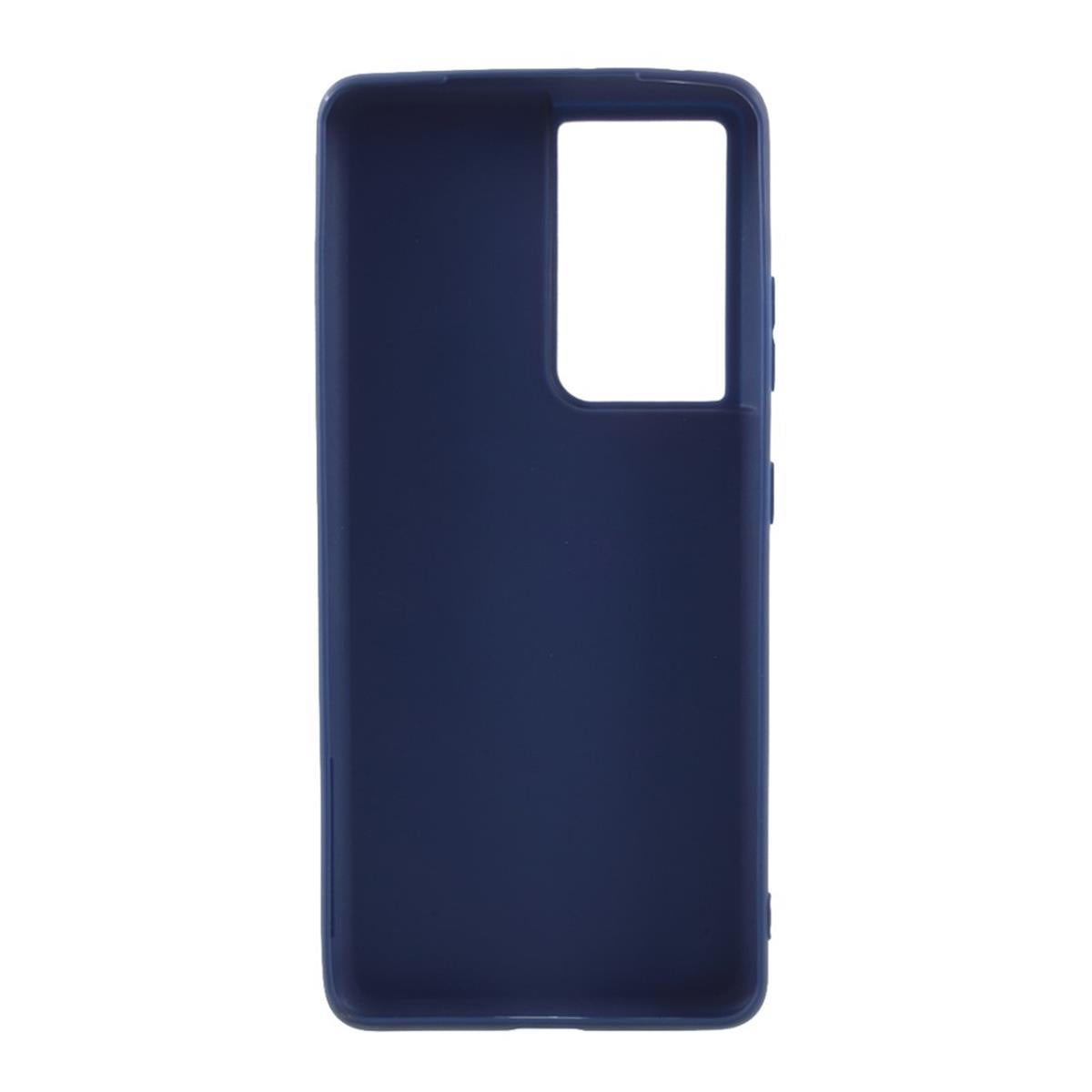 Hülle für Samsung Galaxy S21 Ultra 5G Handyhülle Silikon Case Cover Schutzhülle Matt Blau