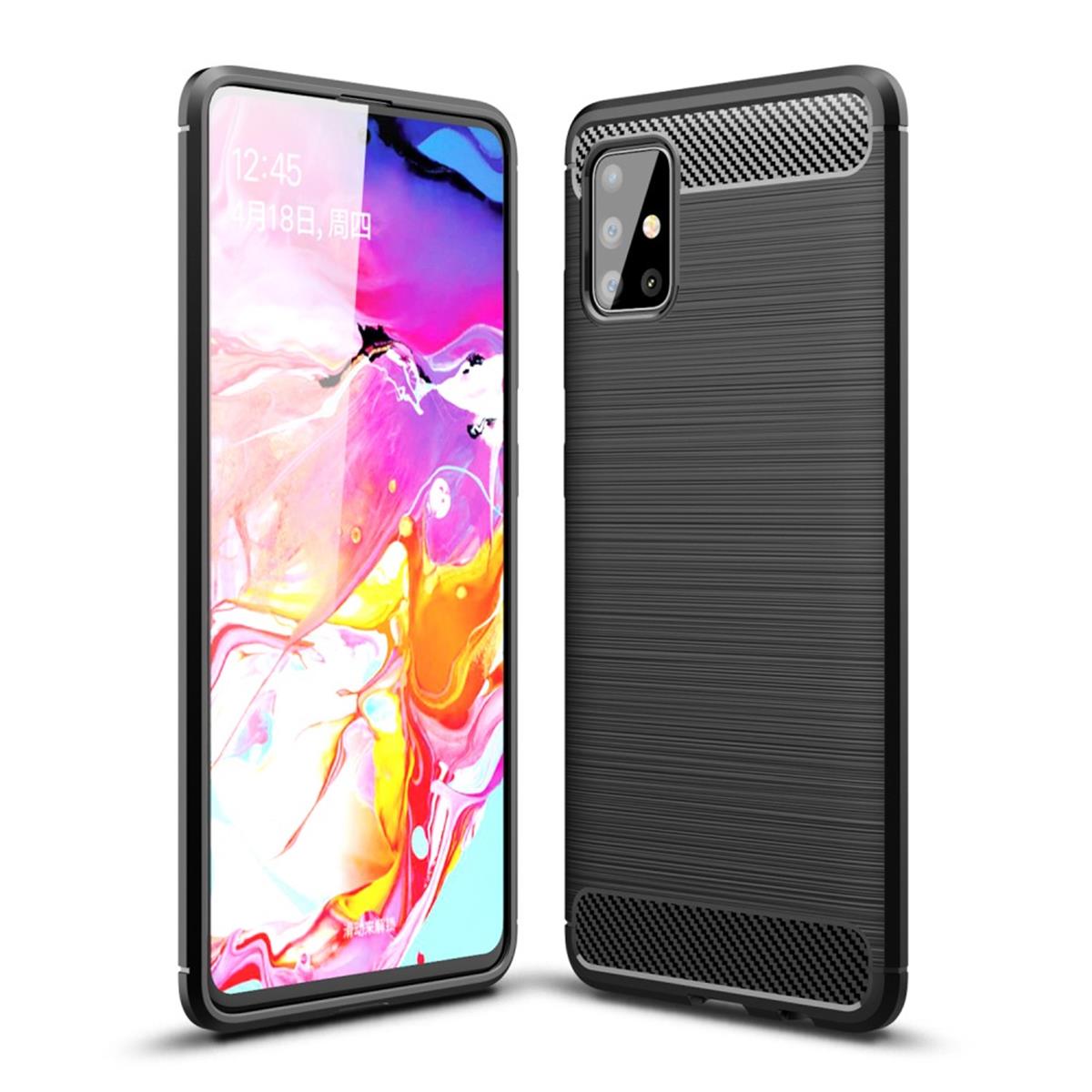 Hülle für Samsung Galaxy A51 Handyhülle Silikon Case Schutzhülle Carbon Farben