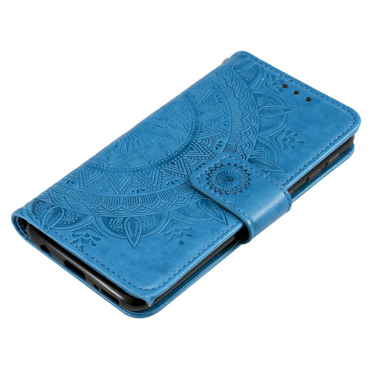Hülle für Samsung Galaxy A40 Handyhülle Schutz Tasche Flip Case Etui Cover Mandala Blau