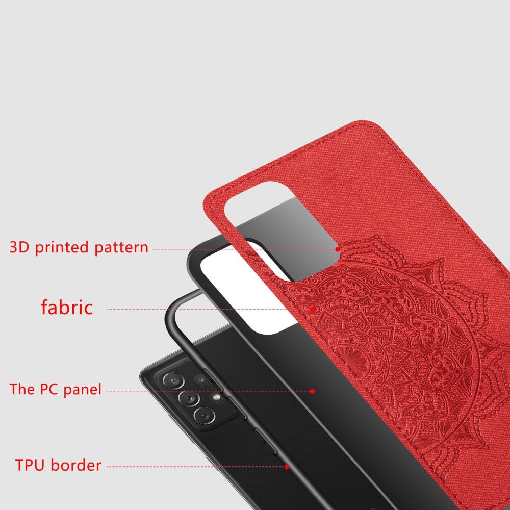 Hülle für Samsung Galaxy A52/A52 5G/A52s 5G Handy Case Hybrid Cover Mandala Rot