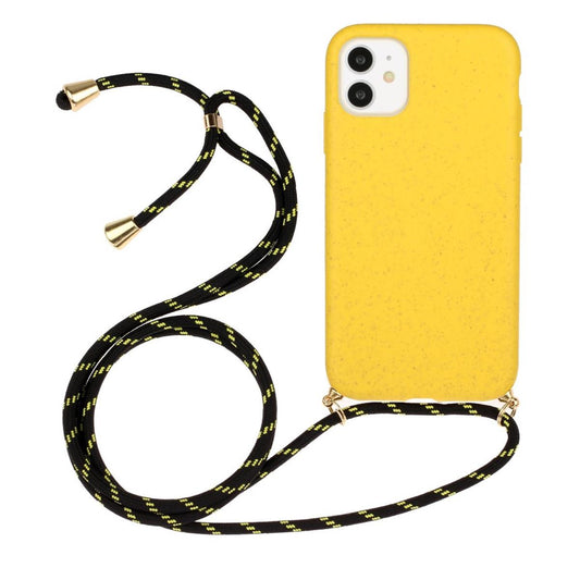 Hülle für Apple iPhone 11 Handyhülle Band Handykette Kordel Schnur Umhänge Tasche Gelb