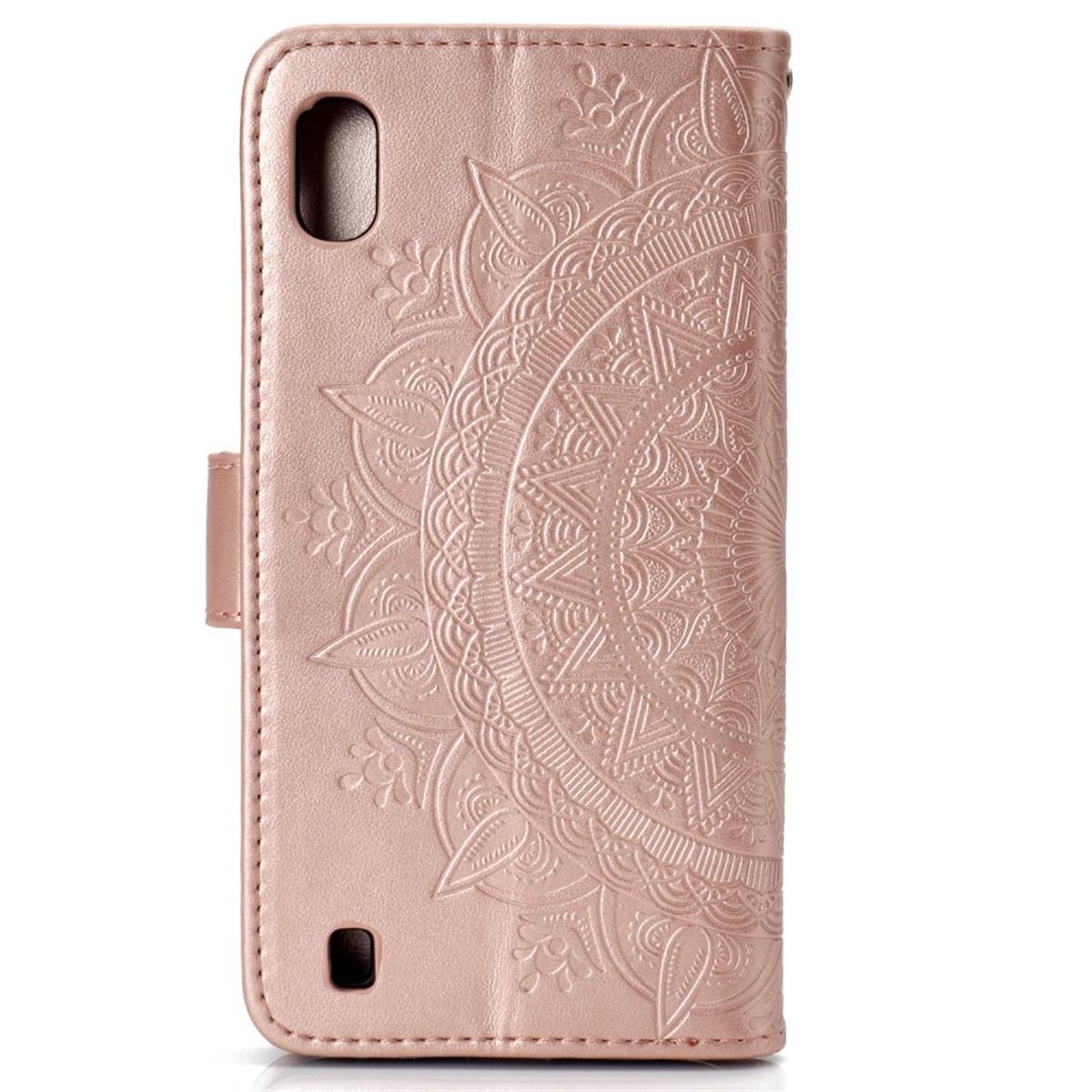 Hülle für Samsung Galaxy A10 Handyhülle Etui Schutzhülle Flip Case Cover Mandala Rosegold