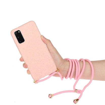Hülle für Samsung Galaxy S20 Handyhülle Band Handykette Kordel Schnur Umhängetasche Rosa