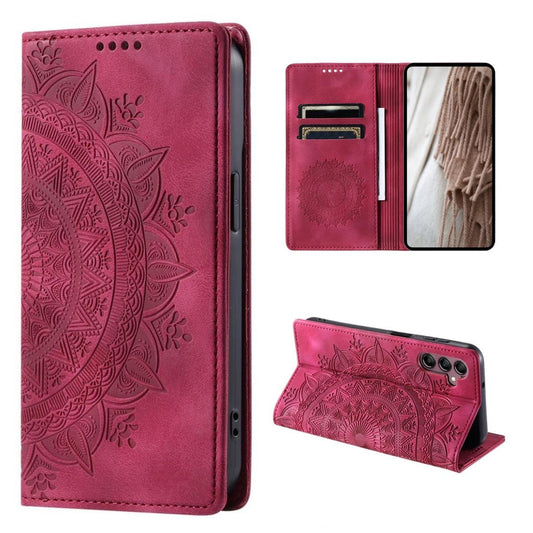 Hülle für Samsung Galaxy A35 5G Handyhülle Flip Case Cover Tasche Mandala Rot