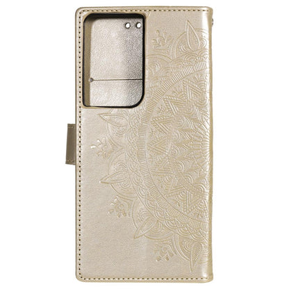 Hülle für Samsung Galaxy S21 Ultra Handyhülle Flip Case Cover Schutzhülle Mandala Gold