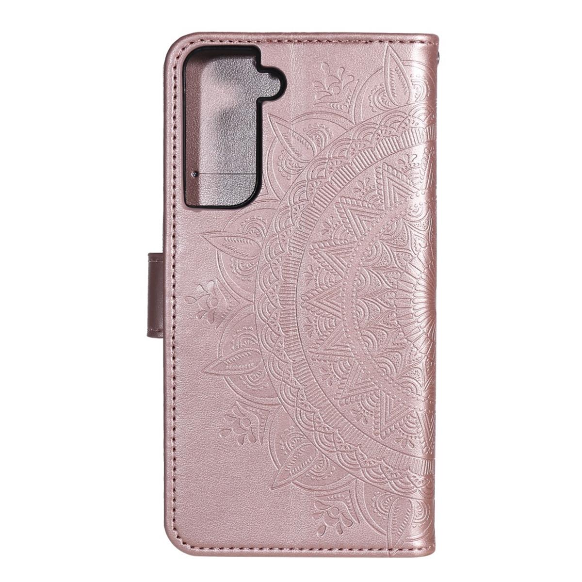 Hülle für Samsung Galaxy S21 Handyhülle Flip Case Cover Schutzhülle Tasche Mandala Rosegold