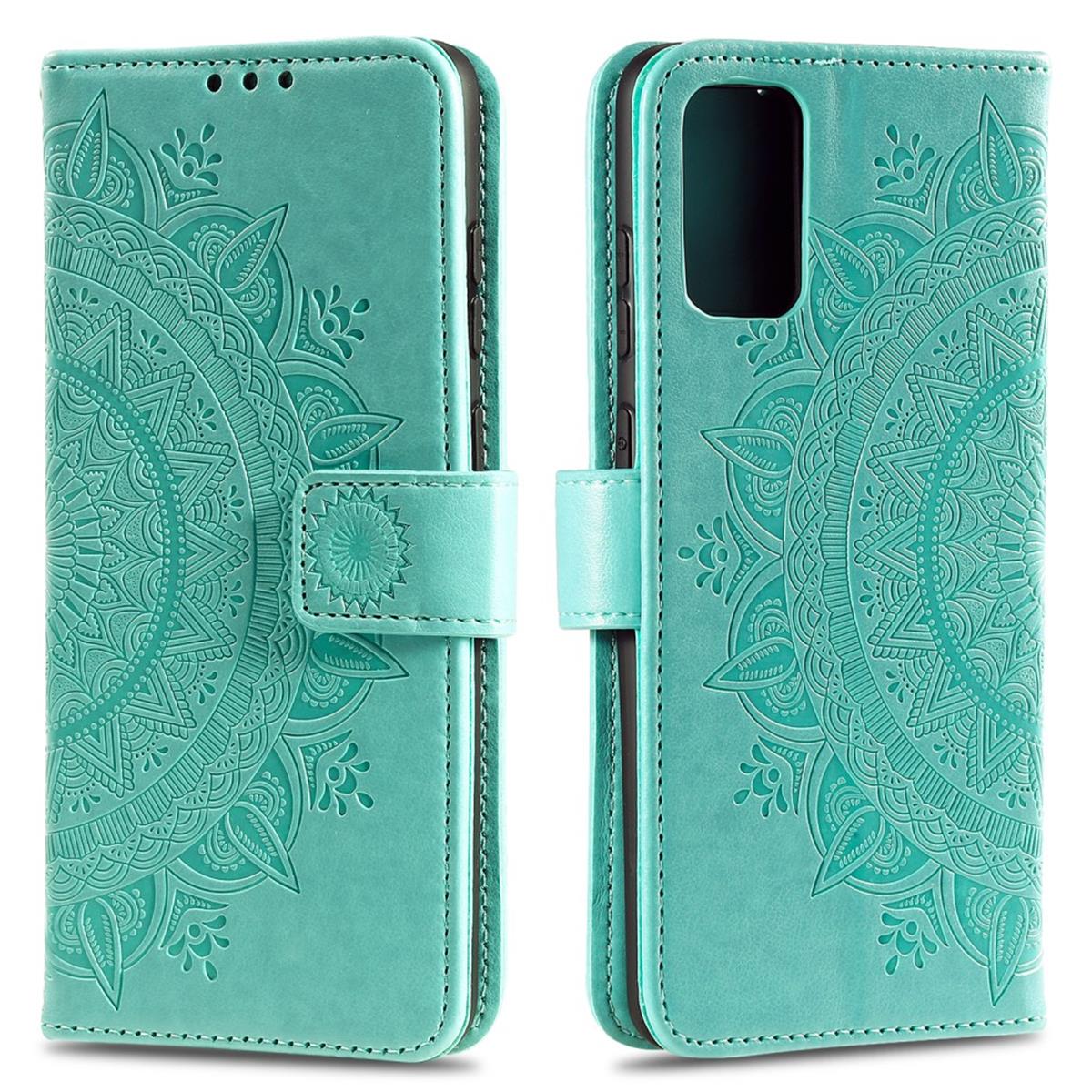 Hülle für Samsung Galaxy M31s Handyhülle Flip Case Cover Schutzhülle Tasche Mandala Grün